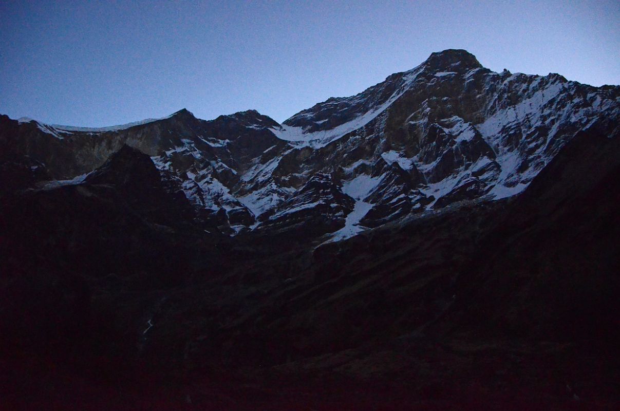 27 Dhaulagiri West Face Before Sunrise From Italy Base Camp 3625m Around Dhaulagiri 